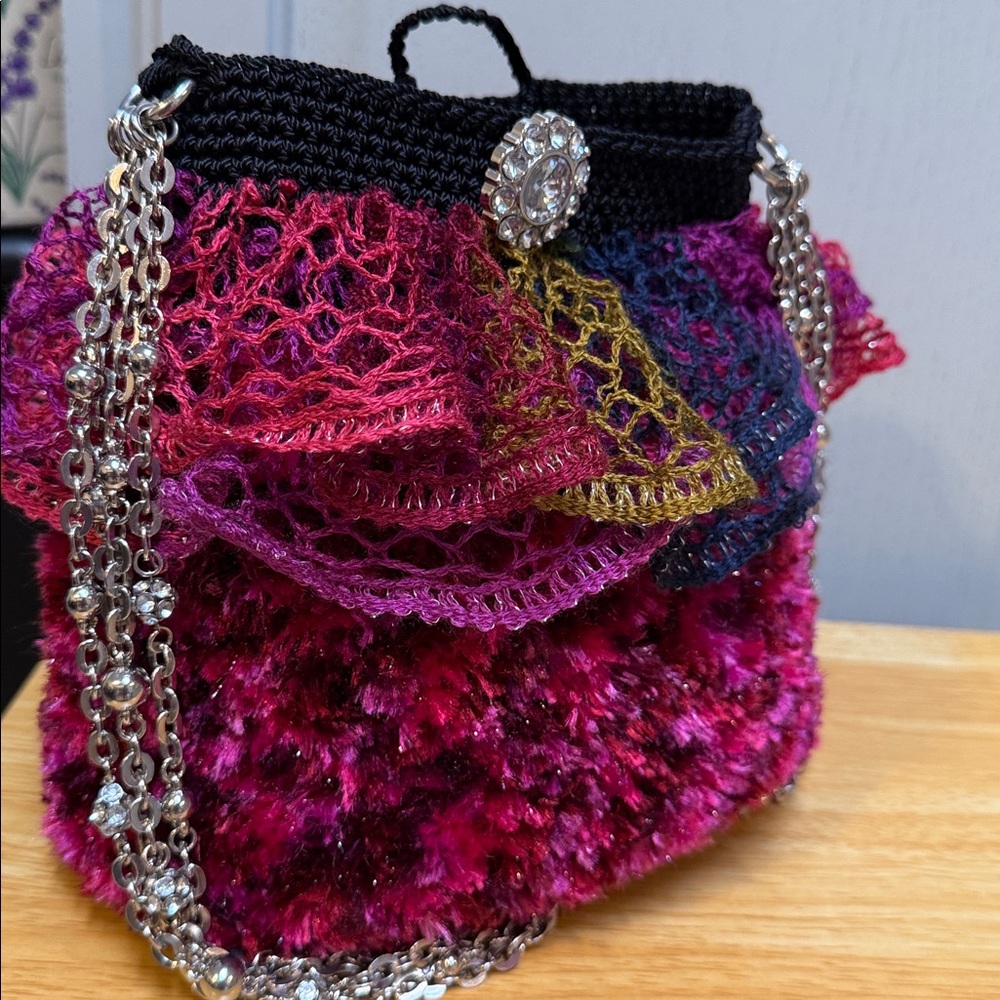 Handmade Multicolor Ruffled Women's Bag - Picture 4 of 17
